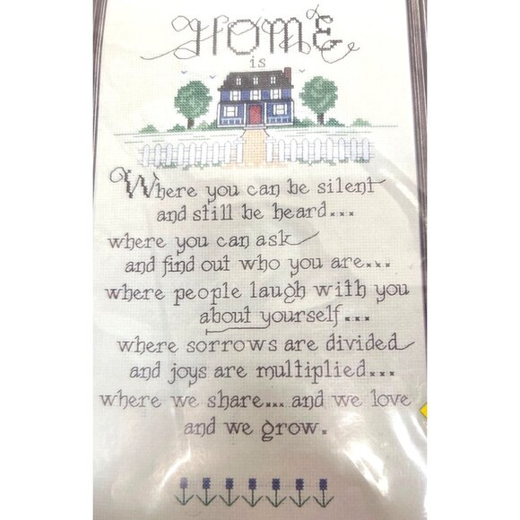 Janlynn Cross Stitch Kit #64-13 Printed Home Sampler 10" X 18" Stamped - Picture 1 of 4